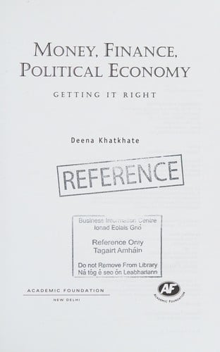 Money, finance, political economy: getting it right