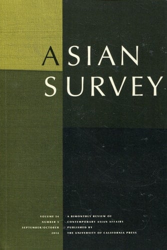 Asian Survey Journal Volume 54 Number 5, September/October 2014