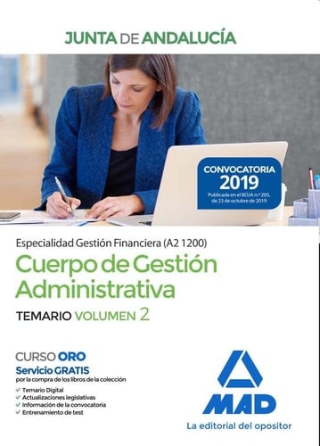 Cuerpo de Gestión Administrativa [Especialidad Gestión Financiera (A2 1200)] de la Junta de Andalucía. Temario Volumen 2 (Spanish Edition)