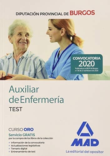 Auxiliar de enfermería de la Diputación Provincial de Burgos. Test (Spanish Edition)