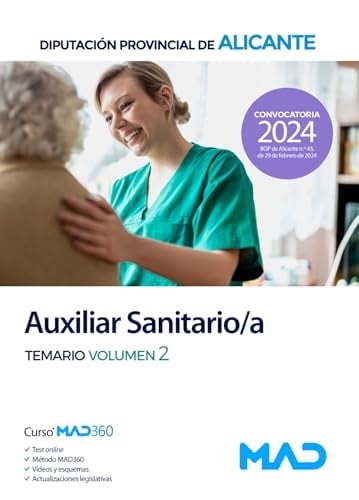 Auxiliar Sanitario de la Diputación Provincial de Alicante. Temario volumen 2