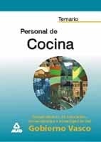 Personal de cocina del gobierno vasco. Temario