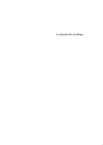 La mirada del sociólogo