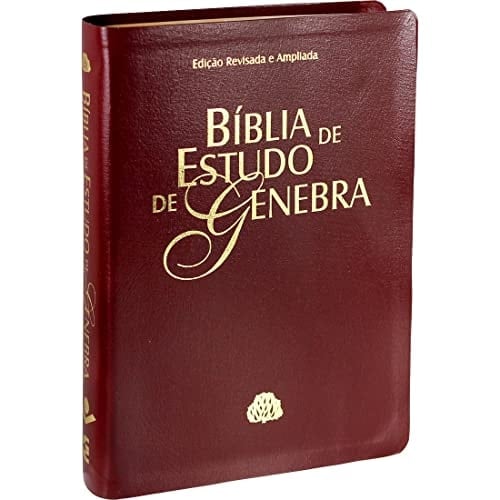 Bíblia de Estudo de Genebra - Couro bonded Vinho Almeida Revista e Atualizada (ARA)