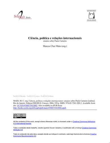 Ciência, política e relações internacionais ensaios sobre Paulo Carneiro