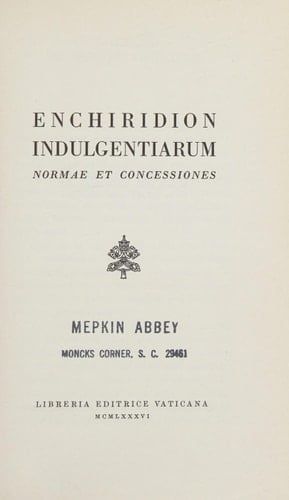 Enchiridion indulgentiarum normae et concessiones