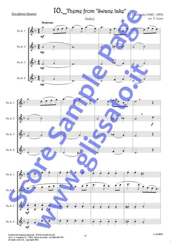 Eb Alto Sax 3 part of "10 Romantic Pieces" for Alto Saxophone Quartet easy for beginners/intermediate