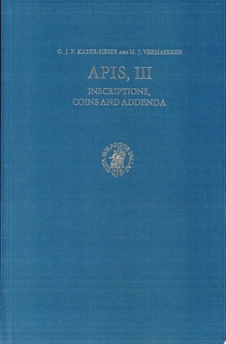 Apis Inscriptions, coins and addenda. III