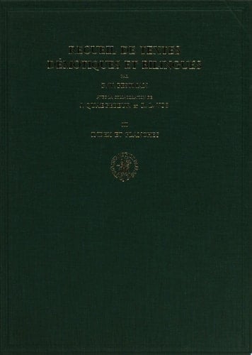 Recueil de textes démotiques et bilingues par P. W. Pestman avec la collaboration de J. Quaegebeur et R. L. Vos
