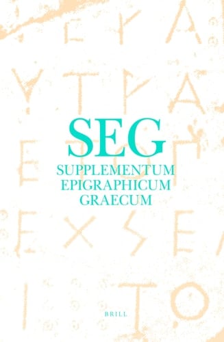 Supplementum Epigraphicum Graecum, Volume XXXIV (1984)