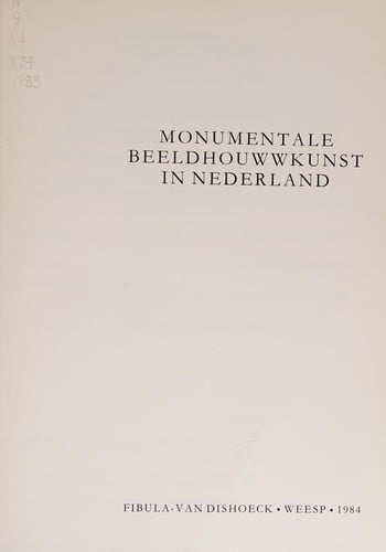 Monumentale beeldhouwwkunst [sic] in Nederland (Netherlands yearbook for history of art) (Dutch Edition)