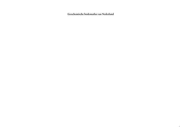 Geochemische bodematlas van Nederland