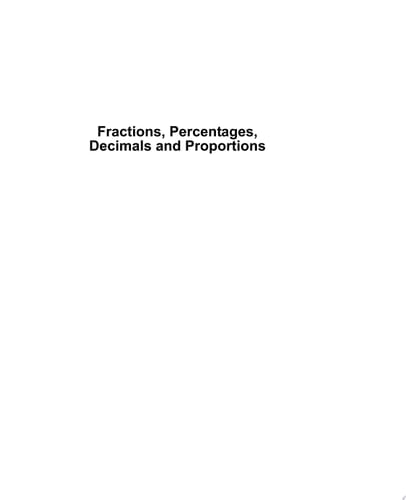 Fractions, Percentages, Decimals and Proportions A Learning-Teaching Trajectory for Grade 4, 5 and 6