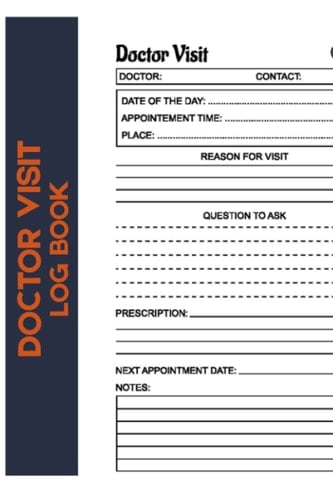 Doctor Visit Log Book: Journal & Diary to Track Medical Visits, Appointments, Test Results, Surgeries, and More: Makes ... History Trackerfor students