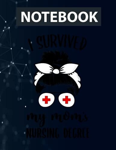 I Survived My Mom's Nursing Degree Nursing RN LPN CAN Ruled Notebook - Back Pocket, Strong Twin-Wire Binding with Premium Paper, Perfect for School, Home & Office