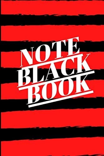 NOTE BLACK BOOK: Lined 120 page notebook lined, large, black white 6 x 9 | Designed to be used with gel pens notebook