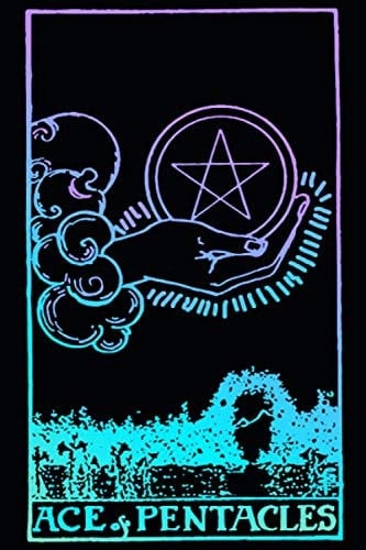 Ace of Pentacles Tarot Card Rider Waite 120-Page Lined Journal