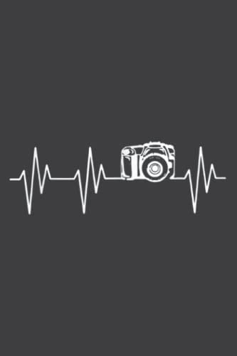 Camera Photography Heartbeat for Photographers: Wide Ruled Line Paper, 120 Pages, 6 x 9 Inches, Lined Notebook Journal for Work, School and College Supplies