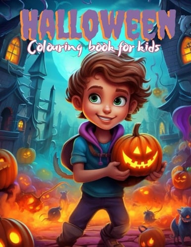 Halloween Colouring Book For Kids: Spooky Halloween Themed Colouring Book For Kids Aged 4-8