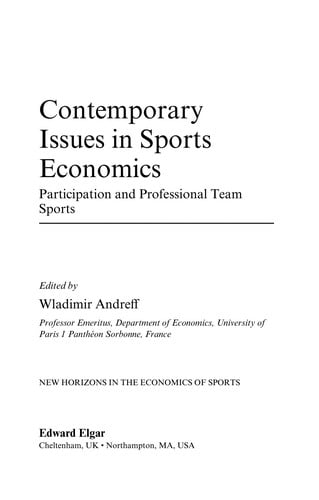 Contemporary issues in sports economics