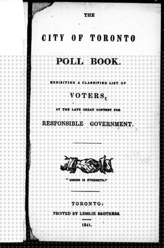 The city of Toronto poll book