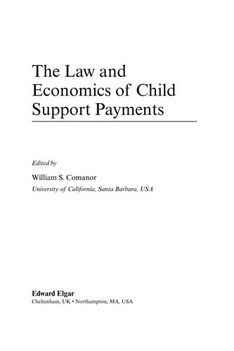 The law and economics of child support payments