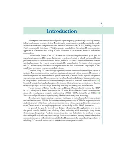 Introduction to reconfigurable supercomputing