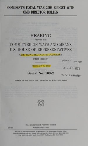 President's fiscal year 2006 budget with OMB Director Bolten