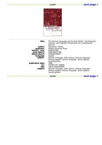 The German language and the real world