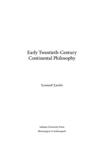 Early twentieth-century Continental philosophy
