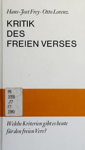 Kritik des freien Verses