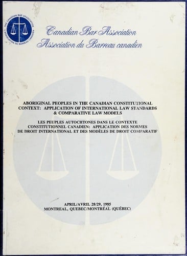 Aboriginal peoples in the Canadian constitutional context