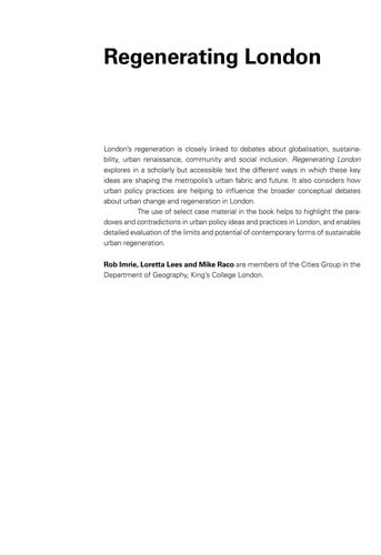 Regenerating London