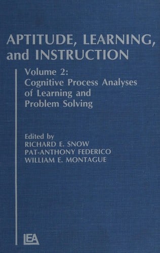 Cognitive process analyses of learning and problem solving