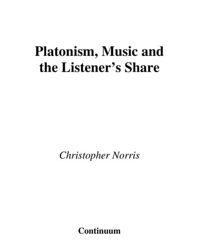 PLATONISM, MUSIC AND THE LISTENER'S SHARE