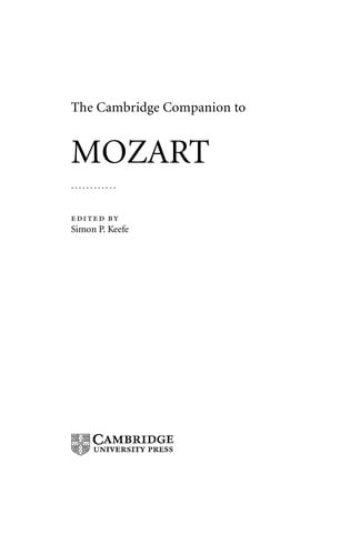 The Cambridge companion to Mozart
