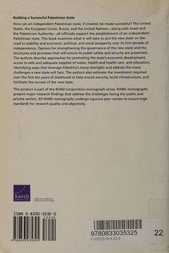 Building a successful Palestinian state