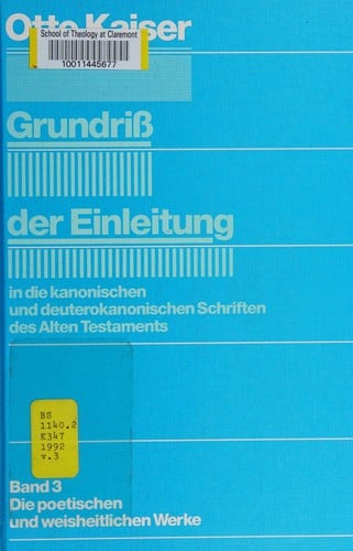 Grundriss der Einleitung in die kanonischen und deuterokanonischen Schriften des Alten Testaments