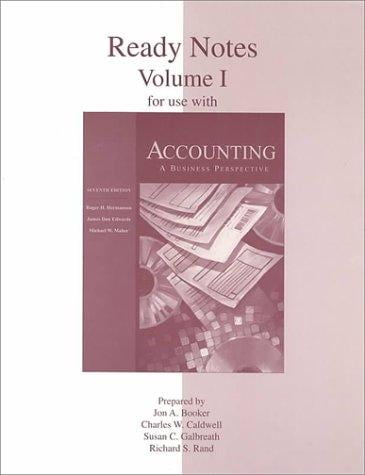 Ready Notes Volume 1 To Accompany Accounting