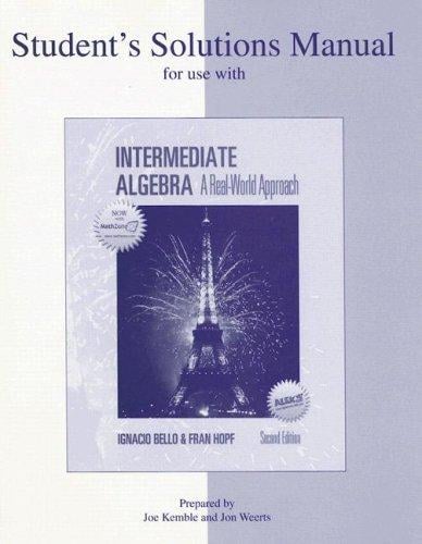 SSM f/u w/ Bello, Intermediate Algebra