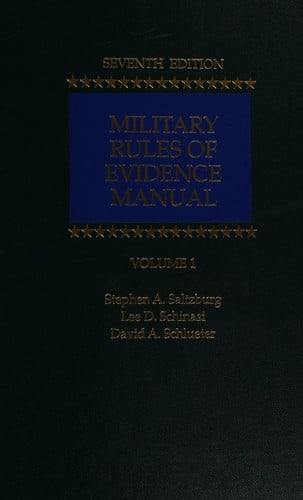 Military rules of evidence manual