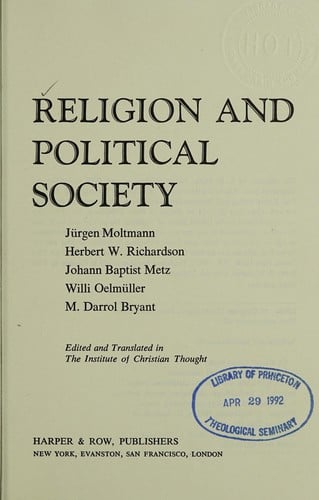 Religion and political society