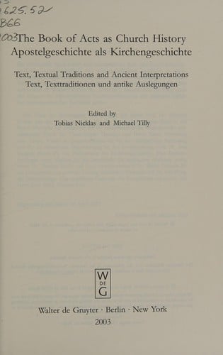 The book of Acts as church history