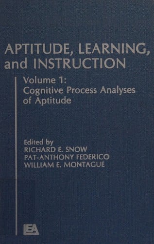 Cognitive process analyses of aptitude