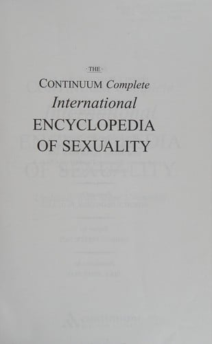 The Continuum complete international encyclopedia of sexuality