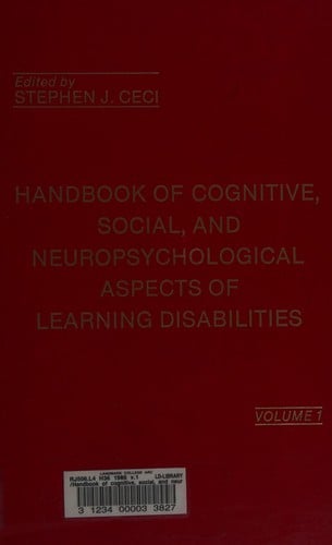 Handbook of cognitive, social, and neuropsychological aspects of learning disabilities