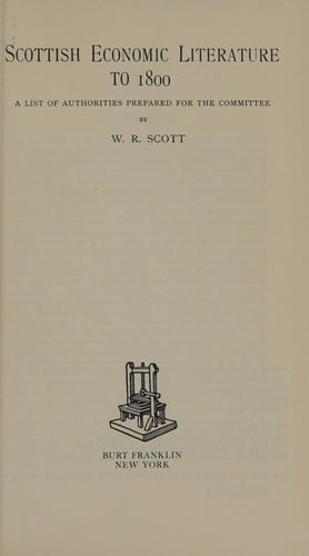 Scottish economic literature to 1800