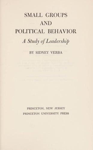 Small groups and political behavior