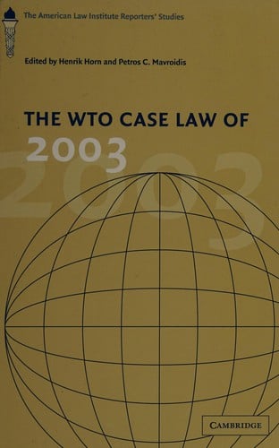 The WTO case law of 2003