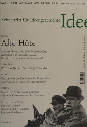 Zeitschrift f ur Ideengeschichte. ZIG, Bd. 1 (2007): Heft 1: Alte H ute